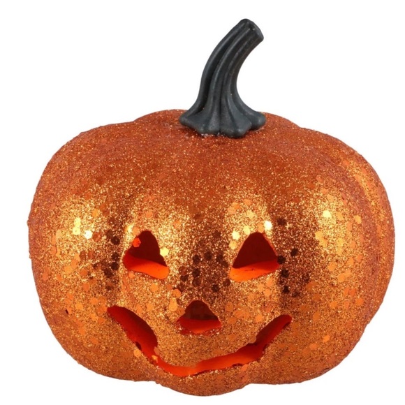 COPY -Rustic Farmhouse Light up Pumpkins Glittery with Flashing LED Lights 4x - Picture 8 of 10